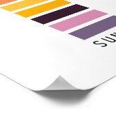 ミニマカラフルリスト脱構築ビーチ夕日 ポスター (角)