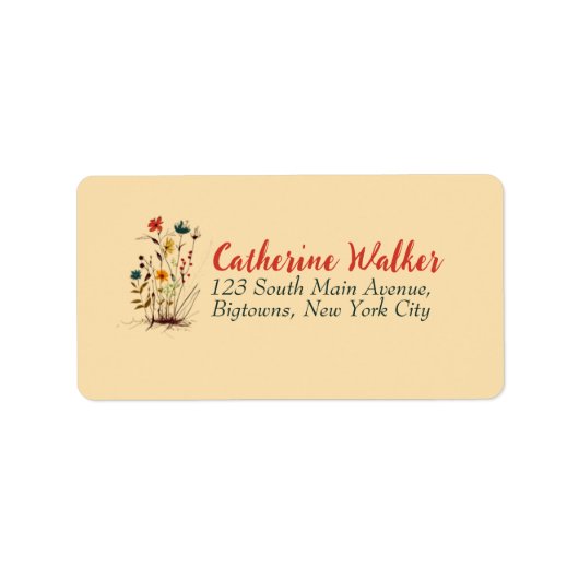 ミニマカラフルリストtinyflowersと雑草デザイン ラベル (正面)