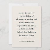 ミニマカラフルリズム |木炭とクリーム結婚ズ 招待状 (正面)