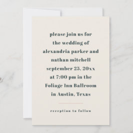 ミニマカラフルリズム |木炭とクリーム結婚ズ 招待状