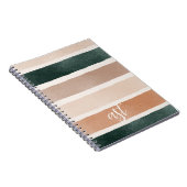 ミニマカラフルルストライプのクラフト紙イニシャル ノートブック (右側)