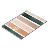 ミニマカラフルルストライプのクラフト紙イニシャル ノートブック (左側)