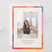 ミニマカラフル縁どモダン者の卒業写真 案内状 (正面)