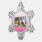 ミニマガーリーリストほこりっぽいバラさくらんぼピンク スノーフレークピューターオーナメント (右)