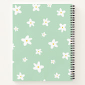 ミニマガーリーリストフローライラストレーションパターン緑 ノートブック (裏面)