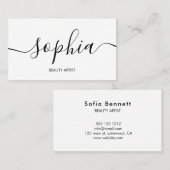 ミニマガーリーリスト書道ホワイトビジネスカード 名刺 (正面/裏面)