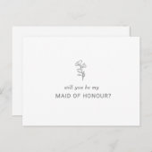 ミニマクラシックリストが私のメイド・オブ・オーナー(花嫁付き添い人) インビテーションポストカード (正面/裏面)