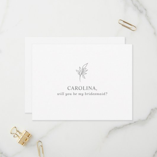 ミニマクラシックリストが私の花嫁のメイドになる インビテーションポストカード (正面/裏面インサイチュ)