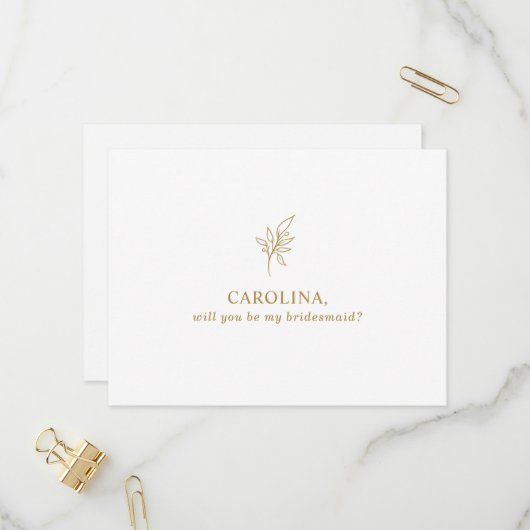 ミニマクラシックリストが私の花嫁のメイドになる インビテーションポストカード (正面/裏面インサイチュ)