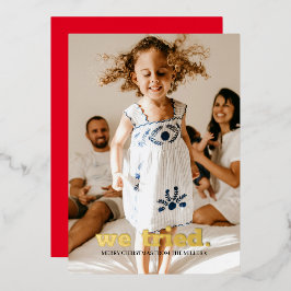 ミニマクラシックリストのおもしろい写真クリスマス私たちが試した 箔招待状