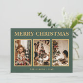 ミニマクラシックリストのクリスマスグリーンの3枚の写真 シーズンカード (スタンド正面)