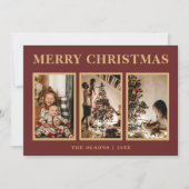 ミニマクラシックリストのクリスマスレッド3枚の写真 シーズンカード (正面)