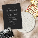 ミニマクラシックリストのスクリプ結婚ト 招待状<br><div class="desc">ミニマルクラシックリストスクリプト白黒結婚式招待状</div>