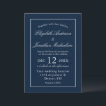 ミニマクラシックリストのネイビー結婚ブルー 招待状<br><div class="desc">ミニマクラシックリスト結婚式招待状</div>
