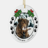 ミニマクラシックリストのペット記憶写真テンプレート セラミックオーナメント (右)