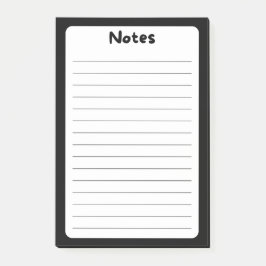 ミニマクラシックリストのモノクロPost-It®ノート ポストイット