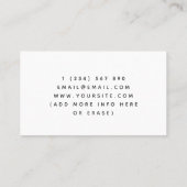 ミニマクラシックリストの黒と白の授乳母 名刺 (裏面)