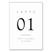 ミニマクラシックリストの黒と白結婚の テーブルナンバー (正面)