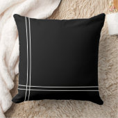 ミニマクラシックリストオールオーバー白黒ストライプ数 クッション (ブランケット)