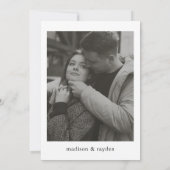 ミニマクラシックリストシンプルのモノグラム写真結婚の 招待状 (裏面)