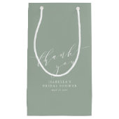 ミニマクラシックリストブライダルシャワーサンキュー スモールペーパーバッグ (正面)