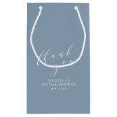 ミニマクラシックリストブライダルシャワーダスティブルー感謝してい スモールペーパーバッグ (裏面)