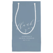 ミニマクラシックリストブライダルシャワーダスティブルー感謝してい スモールペーパーバッグ (正面)