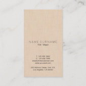 ミニマクラシックリストブラウンリネン背景(縦) 名刺 (裏面)