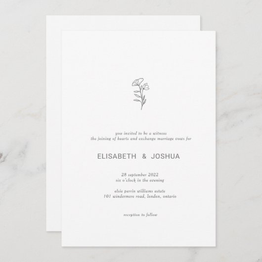 ミニマクラシックリストモダンカトリーナ招待状 招待状 (正面/裏面)