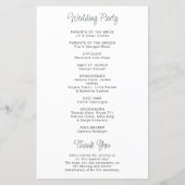 ミニマクラシックリストユーカリ結婚式 プログラム (裏面)