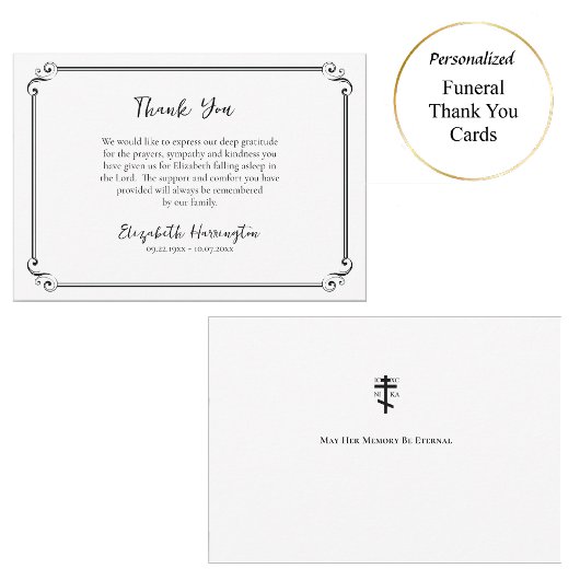 ミニマクラシックリスト正教キリスト教葬儀 サンキューカード