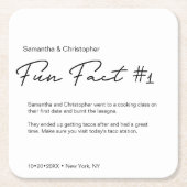 ミニマクラシックリスト白黒おもしろい結婚ファクト スクエアペーパーコースター (正面)