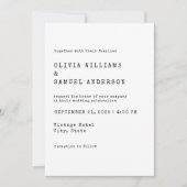 ミニマクラシックリスト結婚タイプライター 招待状 (正面)