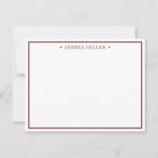 ミニマクラシックリスト縁どマルーン ノートカード (正面)