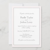 ミニマクラシックリスト赤面ピンクホワイト結婚グレーズ 招待状 (正面)