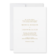 ミニマクラシックリスト金ゴールド結婚式招待状