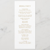 ミニマクラシックリスト金ゴールド結婚式 プログラム (裏面)