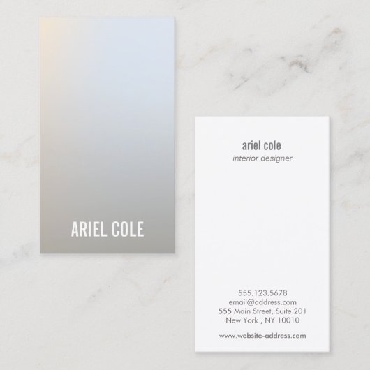 ミニマクールモダンリストのソフトシルバープロフェッショナル 名刺 (正面/裏面)