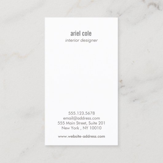 ミニマクールモダンリストのソフトシルバープロフェッショナル 名刺 (裏面)