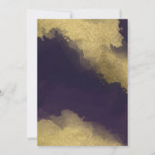 ミニマクールモダンル抽象芸術金ゴールド水色 招待状 (裏面)