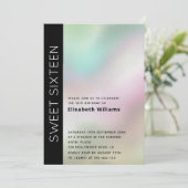 ミニマクールリストタイポグラフィホログラフィックスイート16 招待状 (スタンド正面)