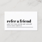 ミニマクールリスト白黒はっきりした美しいサロン 紹介カード (正面)