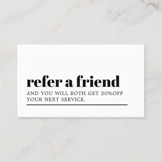 ミニマクールリスト白黒はっきりした美しいサロン 紹介カード (正面)