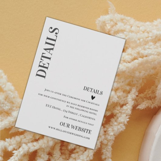 ミニマコンテンポラリーモダン結婚リスト詳細 エンクロージャーカード