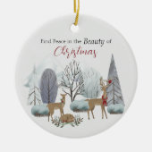 ミニマコンテンポラリーリストのクリパーソナライズされたスマス セラミックオーナメント (正面)