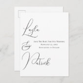 ミニマコンテンポラリーリストの結婚式の日付を保存 ポストカード (正面/裏面)