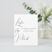 ミニマコンテンポラリーリストの結婚式の日付を保存 ポストカード (スタンド正面)