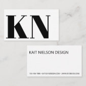 ミニマコンテンポラリーリストはっきりしたモノグラム白黒 名刺 (正面/裏面)