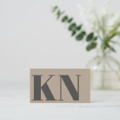 ミニマコンテンポラリーリストはっきりしたモノグラムTaupeグレー 名刺 (スタンド正面)