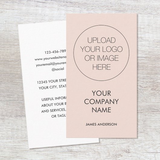 ミニマコンテンポラリーリストカスタムロゴ赤面ピンク 名刺